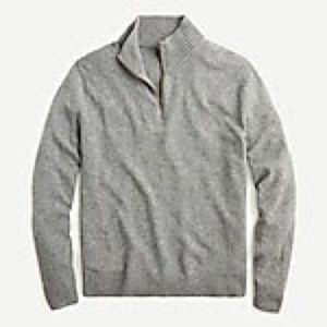 J.Crew Rugged merino wool half-zip sweater, heather pewter, Men’s Large